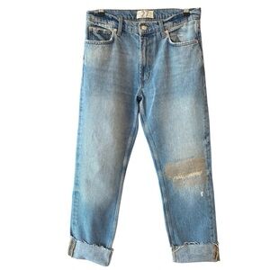 Free People We The Free Straight Leg Distressed Jeans